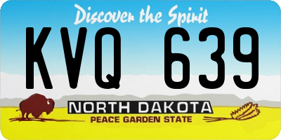 ND license plate KVQ639