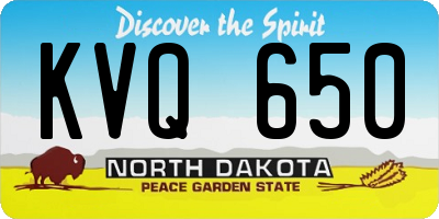 ND license plate KVQ650