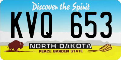 ND license plate KVQ653
