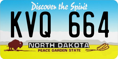 ND license plate KVQ664