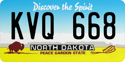 ND license plate KVQ668