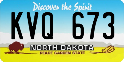 ND license plate KVQ673