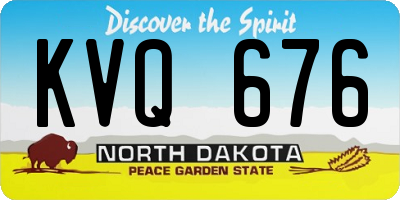 ND license plate KVQ676