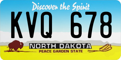 ND license plate KVQ678