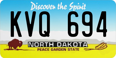 ND license plate KVQ694