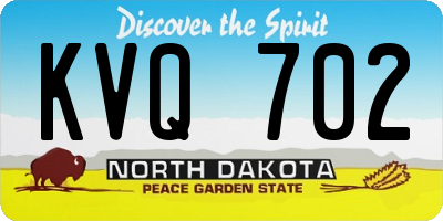 ND license plate KVQ702