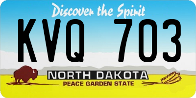 ND license plate KVQ703