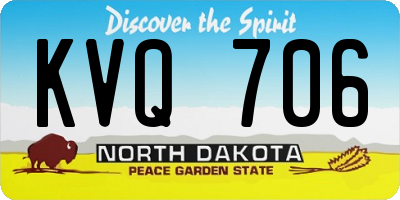 ND license plate KVQ706