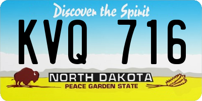 ND license plate KVQ716