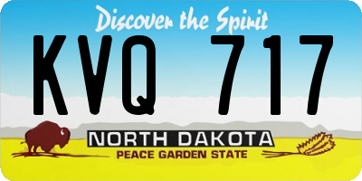 ND license plate KVQ717