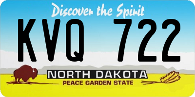ND license plate KVQ722