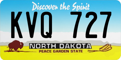 ND license plate KVQ727