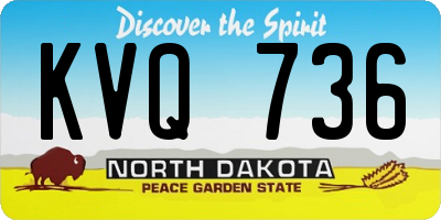 ND license plate KVQ736