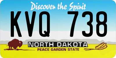 ND license plate KVQ738