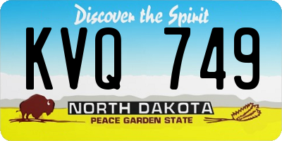 ND license plate KVQ749