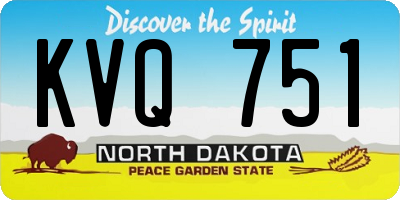 ND license plate KVQ751