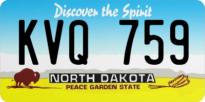 ND license plate KVQ759