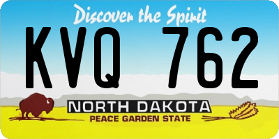 ND license plate KVQ762