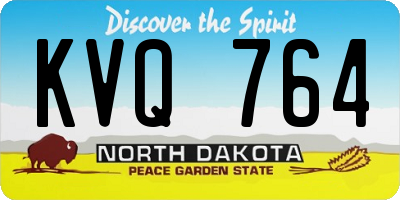 ND license plate KVQ764