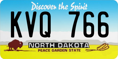 ND license plate KVQ766