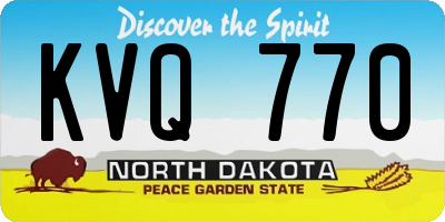 ND license plate KVQ770