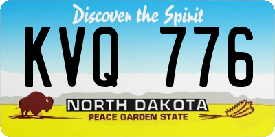 ND license plate KVQ776