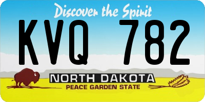ND license plate KVQ782