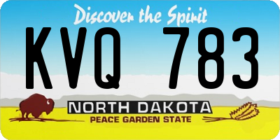 ND license plate KVQ783