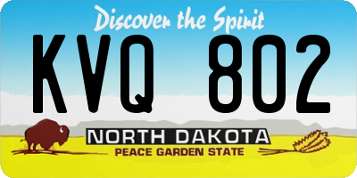 ND license plate KVQ802