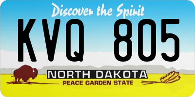 ND license plate KVQ805