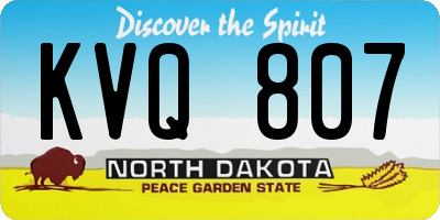 ND license plate KVQ807