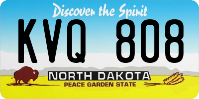 ND license plate KVQ808