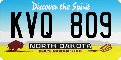 ND license plate KVQ809
