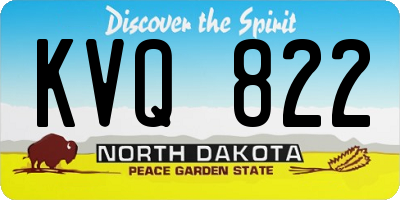 ND license plate KVQ822