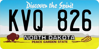 ND license plate KVQ826