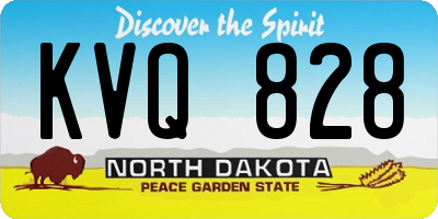 ND license plate KVQ828