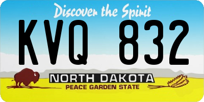ND license plate KVQ832