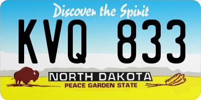 ND license plate KVQ833