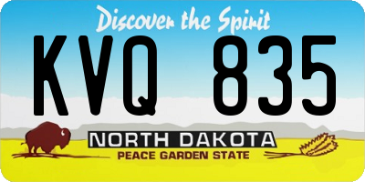 ND license plate KVQ835