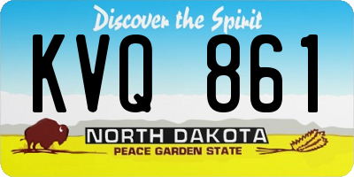 ND license plate KVQ861