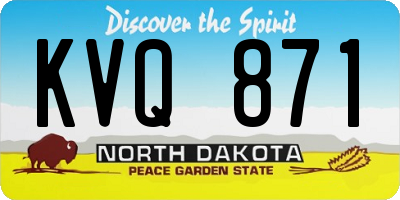 ND license plate KVQ871