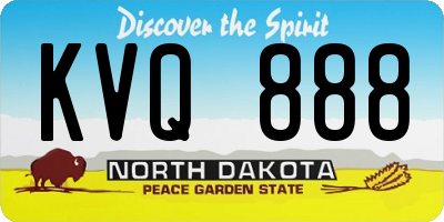 ND license plate KVQ888