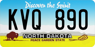 ND license plate KVQ890