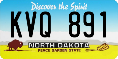 ND license plate KVQ891