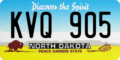 ND license plate KVQ905