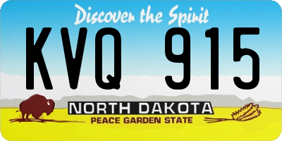 ND license plate KVQ915