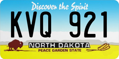 ND license plate KVQ921