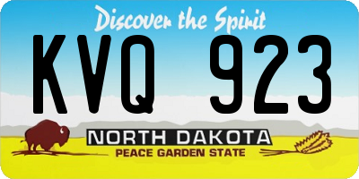ND license plate KVQ923