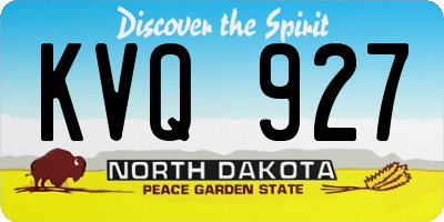 ND license plate KVQ927