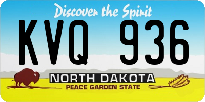 ND license plate KVQ936